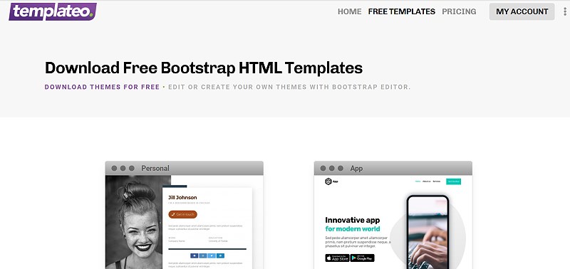 Download Free Bootstrap HTML Templates